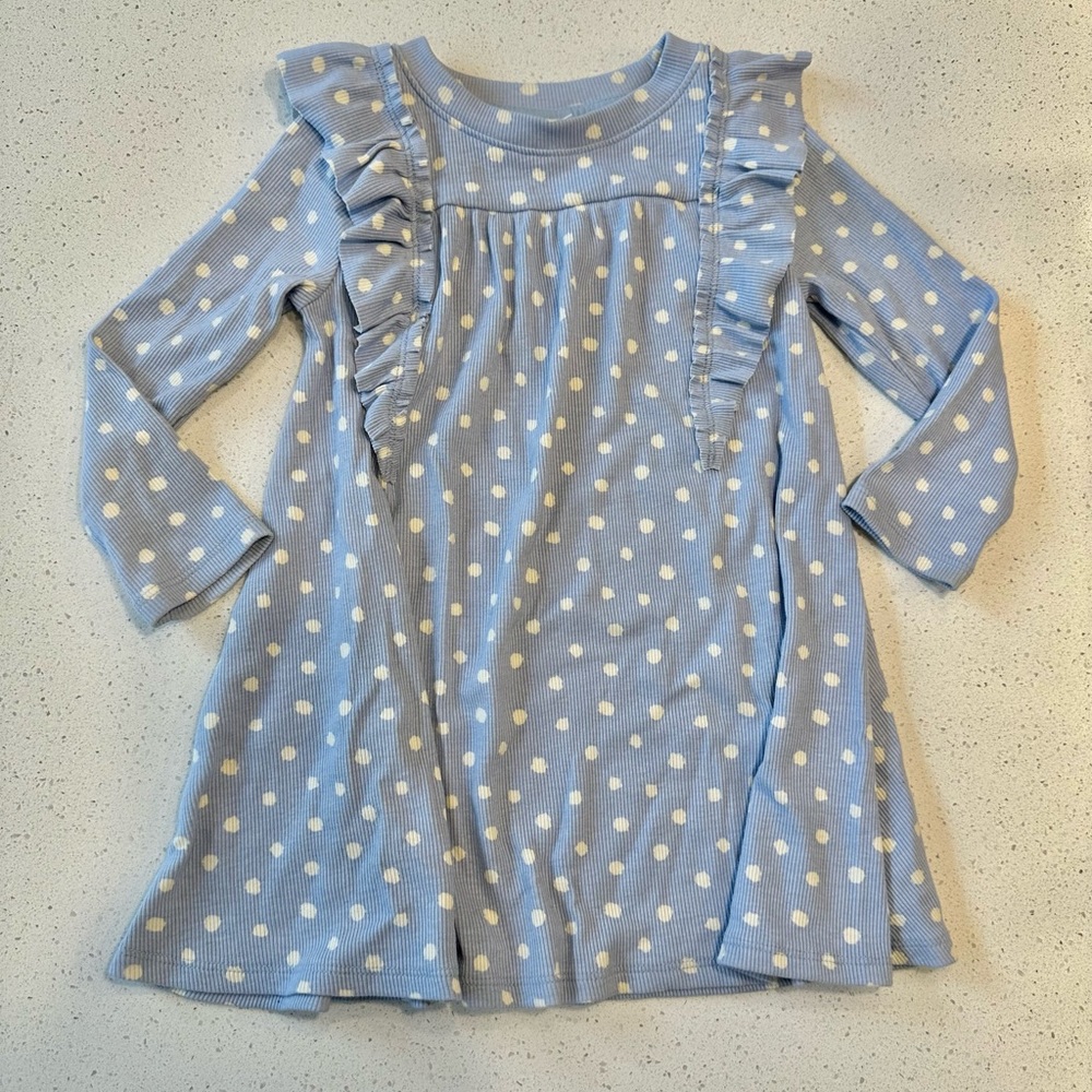 Toddler Size 3T • Ribbed Polka Dot Long Sleeve Dress